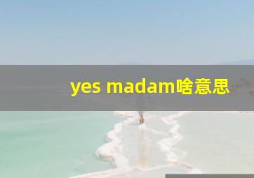 yes madam啥意思